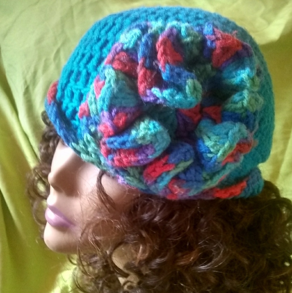 Crochet flower hat